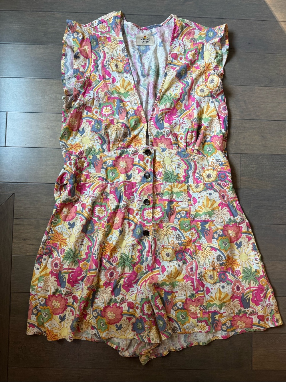 Marine Layer Camila Romper in Groovy Print